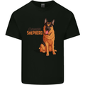 A German Shepherd Dog Illustration Mens Cotton T-Shirt Tee Top Black