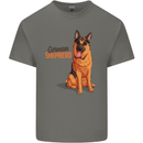 A German Shepherd Dog Illustration Mens Cotton T-Shirt Tee Top Charcoal