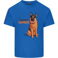A German Shepherd Dog Illustration Mens Cotton T-Shirt Tee Top Royal Blue