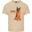 A German Shepherd Dog Illustration Mens Cotton T-Shirt Tee Top Sand