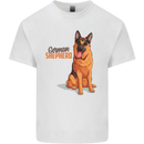 A German Shepherd Dog Illustration Mens Cotton T-Shirt Tee Top White