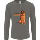 A German Shepherd Dog Illustration Mens Long Sleeve T-Shirt Charcoal