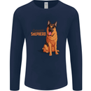 A German Shepherd Dog Illustration Mens Long Sleeve T-Shirt Navy Blue