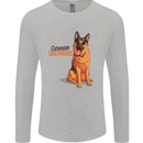 A German Shepherd Dog Illustration Mens Long Sleeve T-Shirt Sports Grey