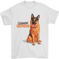 A German Shepherd Dog Illustration Mens T-Shirt 100% Cotton White
