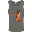 A German Shepherd Dog Illustration Mens Vest Tank Top Charcoal