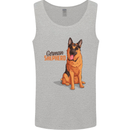 A German Shepherd Dog Illustration Mens Vest Tank Top Sports Grey