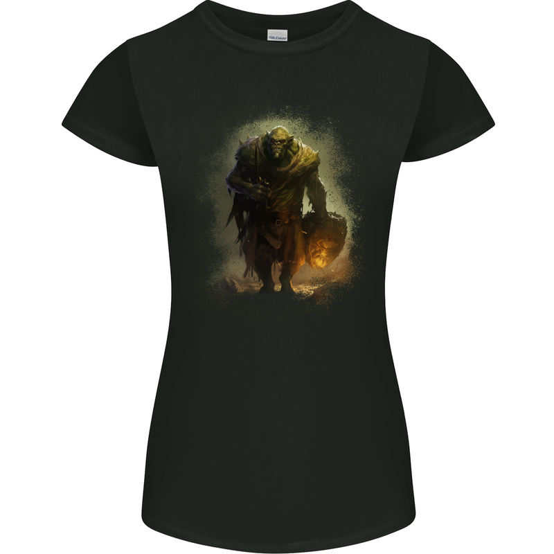 A Giant Fantasy Ork Womens Petite Cut T-Shirt Black