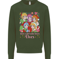 A Girl Who Loves Elves Christmas Anime Xmas Kids Sweatshirt Jumper Forest Green
