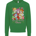 A Girl Who Loves Elves Christmas Anime Xmas Kids Sweatshirt Jumper Irish Green
