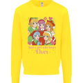 A Girl Who Loves Elves Christmas Anime Xmas Kids Sweatshirt Jumper Yellow