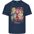 A Girl Who Loves Elves Christmas Anime Xmas Kids T-Shirt Childrens Navy Blue