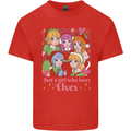 A Girl Who Loves Elves Christmas Anime Xmas Kids T-Shirt Childrens Red