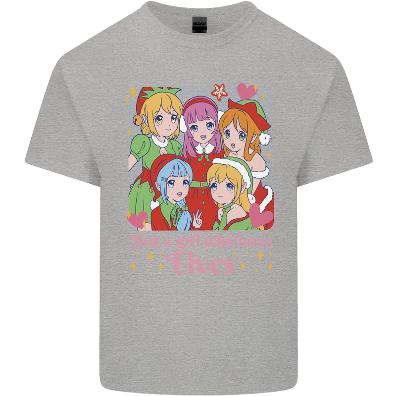 A Girl Who Loves Elves Christmas Anime Xmas Kids T-Shirt Childrens Sports Grey