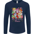 A Girl Who Loves Elves Christmas Anime Xmas Mens Long Sleeve T-Shirt Navy Blue