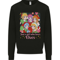 A Girl Who Loves Elves Christmas Anime Xmas Mens Sweatshirt Jumper Black