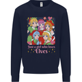 A Girl Who Loves Elves Christmas Anime Xmas Mens Sweatshirt Jumper Navy Blue