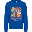A Girl Who Loves Elves Christmas Anime Xmas Mens Sweatshirt Jumper Royal Blue