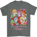 A Girl Who Loves Elves Christmas Anime Xmas Mens T-Shirt 100% Cotton Charcoal
