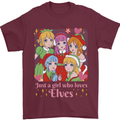 A Girl Who Loves Elves Christmas Anime Xmas Mens T-Shirt 100% Cotton Maroon