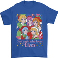 A Girl Who Loves Elves Christmas Anime Xmas Mens T-Shirt 100% Cotton Royal Blue