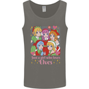 A Girl Who Loves Elves Christmas Anime Xmas Mens Vest Tank Top Charcoal
