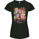 A Girl Who Loves Elves Christmas Anime Xmas Womens Petite Cut T-Shirt Black