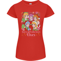 A Girl Who Loves Elves Christmas Anime Xmas Womens Petite Cut T-Shirt Red