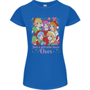A Girl Who Loves Elves Christmas Anime Xmas Womens Petite Cut T-Shirt Royal Blue