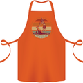 A Girl Who Loves Paddleboarding and Dogs Cotton Apron 100% Organic Orange