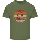 A Girl Who Loves Paddleboarding and Dogs Mens Cotton T-Shirt Tee Top Military Green