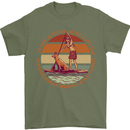 A Girl Who Loves Paddleboarding and Dogs Mens T-Shirt 100% Cotton Military Green