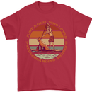 A Girl Who Loves Paddleboarding and Dogs Mens T-Shirt 100% Cotton Red