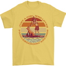 A Girl Who Loves Paddleboarding and Dogs Mens T-Shirt 100% Cotton Yellow