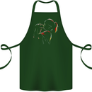 A Girl With Her Guinea Pig Cotton Apron 100% Organic Forest Green