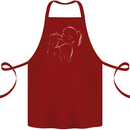 A Girl With Her Guinea Pig Cotton Apron 100% Organic Maroon