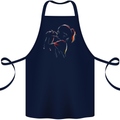 A Girl With Her Guinea Pig Cotton Apron 100% Organic Navy Blue