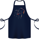 A Girl With Her Guinea Pig Cotton Apron 100% Organic Navy Blue