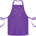 A Girl With Her Guinea Pig Cotton Apron 100% Organic Purple