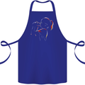 A Girl With Her Guinea Pig Cotton Apron 100% Organic Royal Blue