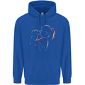 A Girl With Her Guinea Pig Mens 80% Cotton Hoodie Royal Blue
