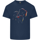 A Girl With Her Guinea Pig Mens Cotton T-Shirt Tee Top Navy Blue