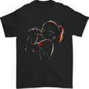 A Girl With Her Guinea Pig Mens T-Shirt 100% Cotton Black