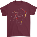 A Girl With Her Guinea Pig Mens T-Shirt 100% Cotton Maroon