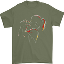 A Girl With Her Guinea Pig Mens T-Shirt 100% Cotton Military Green