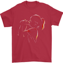 A Girl With Her Guinea Pig Mens T-Shirt 100% Cotton Red