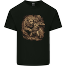 A Gladiator Fighting a Lion Warrior Gym MMA Kids T-Shirt Childrens Black