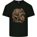 A Gladiator Fighting a Lion Warrior Gym MMA Mens Cotton T-Shirt Tee Top Black