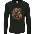 A Gladiator Fighting a Lion Warrior Gym MMA Mens Long Sleeve T-Shirt Black