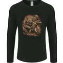 A Gladiator Fighting a Lion Warrior Gym MMA Mens Long Sleeve T-Shirt Black